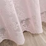 Rideau de douche en dentelle rose - Rideau de douche vintage avec Valance attachée, Rideau de bain en dentelle florale pour salle de bains, style ferme Shabby Rideau de bains Chic Bordé pétoncle, 72 x 72 De pouce, 1 Groupe