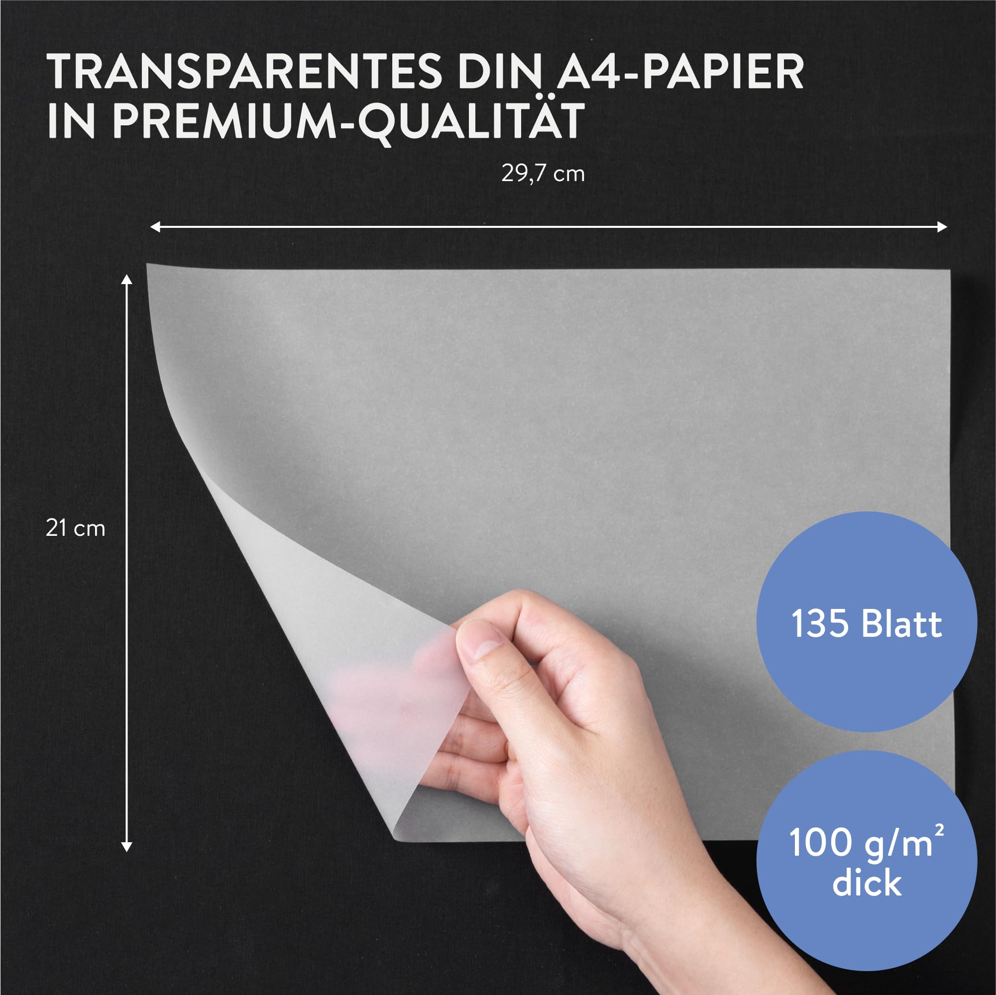 80 Blätter Transparentpapier A4 - 112g Pauspapier Für Druck & Basteln