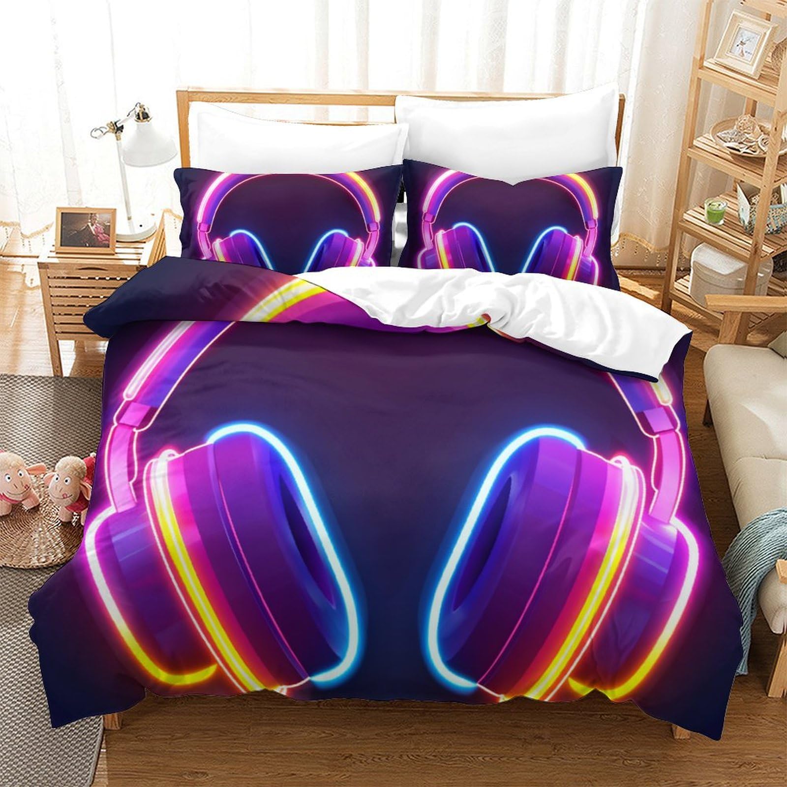 Housse de couette casque d'écoute pour la chambre d'un ado passionné