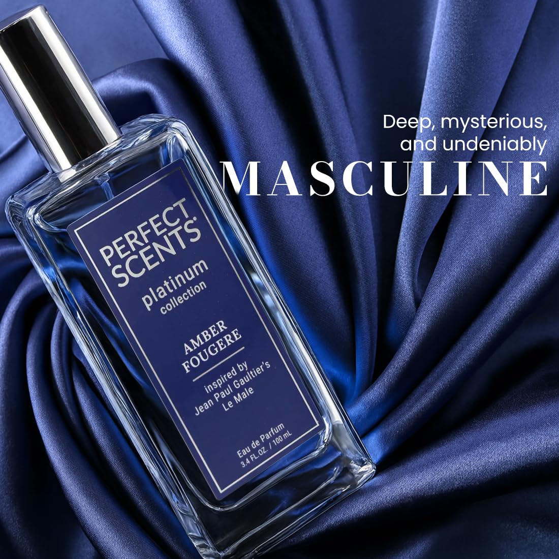 Perfect Scents Fragrances | Inspired by Jean Paul Gaultier’s Le Male | Platinum Collection | Amber Fougere | Men’s Eau de Parfum | Vegan, Paraben & Phthalate Free | Never Tested on Animals | 3.4 Fl Oz - Image 2