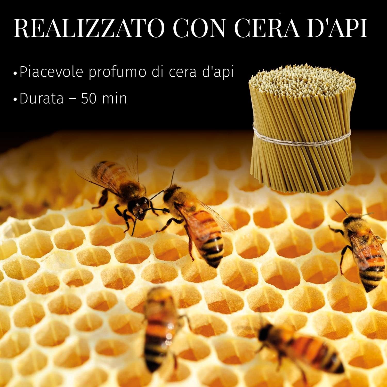 Danilovo Candele Profumate in Pura Cera d’Api – Candele Chiesa Ortodossa per Preghiere, Natale, Lunghe, Morbide, N100, Altezza 16,5 centimetri, 500 pz