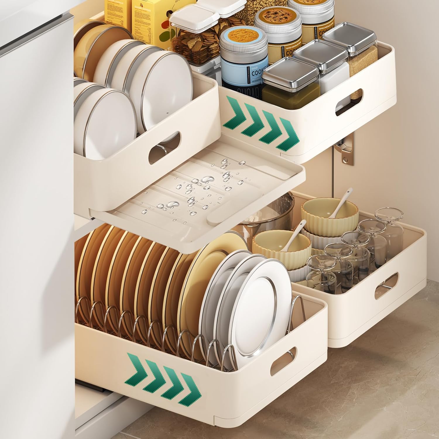 Teller Organizer Schublade Pull Out Schrank Organizer Teller Schrank Organizer Küche Teller Ohne Bohren Teller Organizer Schrank für 