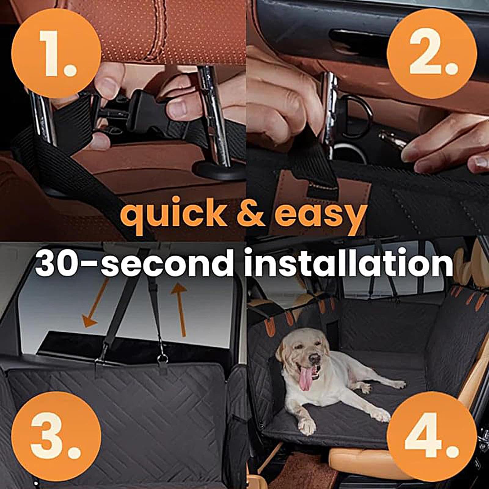Coprisedile per cani per sedile posteriore, impermeabile, con fondo rigido, antigraffio, antiscivolo, amaca da viaggio per camion, SUV, auto