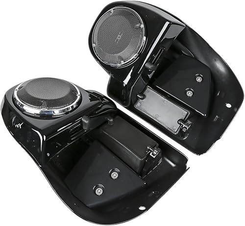 Miniatura 7 de Carenados para motocicletas para Harley, SLMOTO Carenado inferior ventilado negro vívido para piernas con altavoces de 6.5" y rejillas para Harley