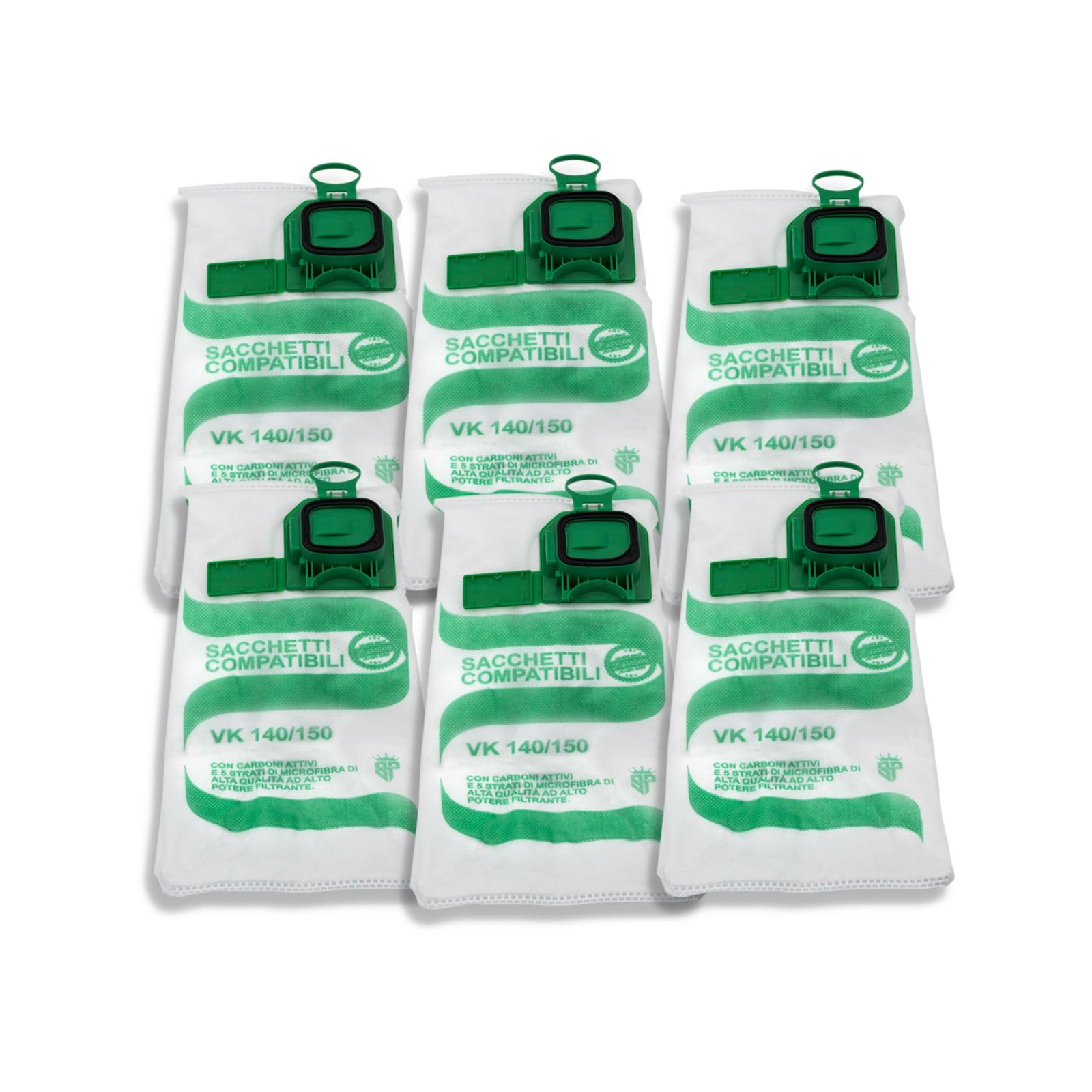 6 Sacchetti In Microfibra Per Aspirapolvere Folletto VK140 E VK150 - Filtrazione Potente E Anti Odori - Foto 8