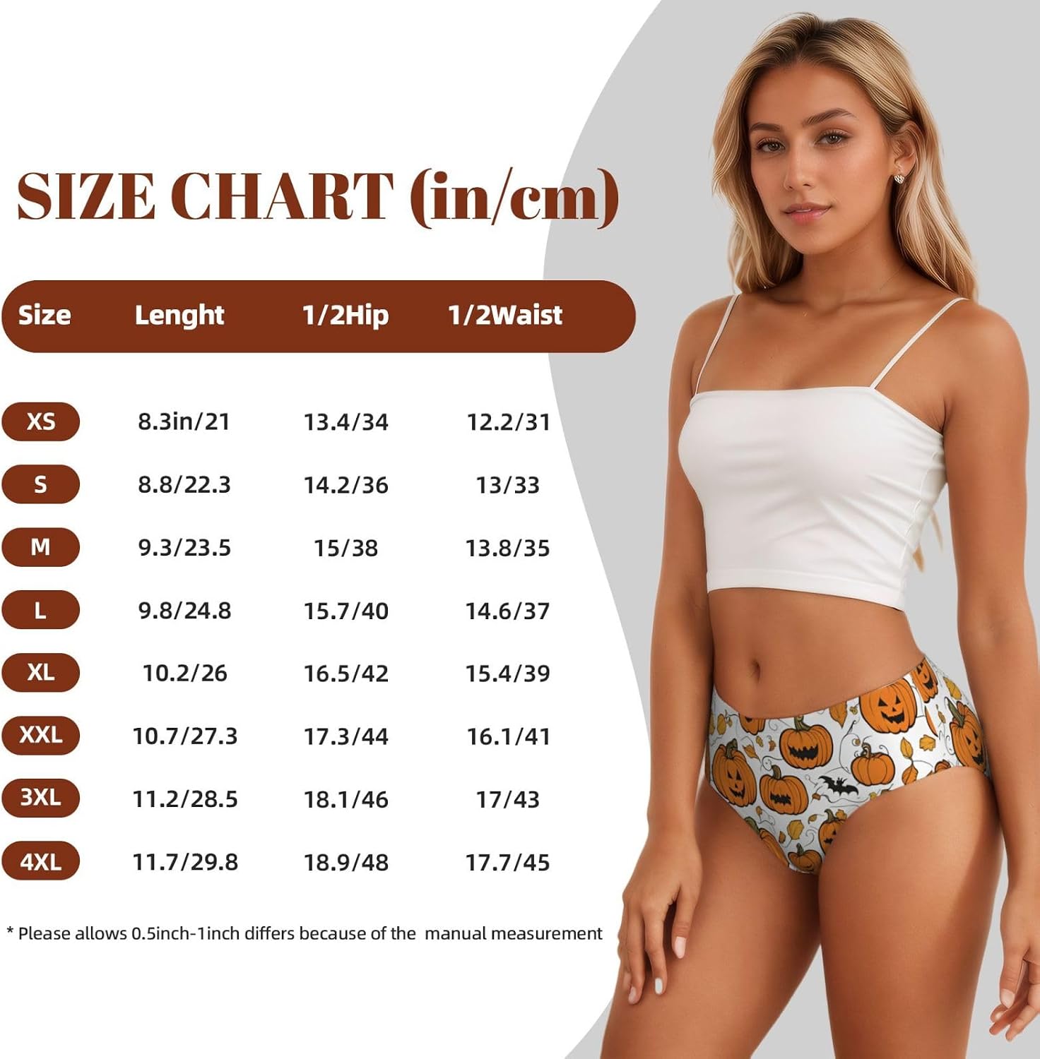 Halloween Pumpkin Patterns Print Women'S Briefs Underwear,Comfortable Panties For Women,Everyday Essential