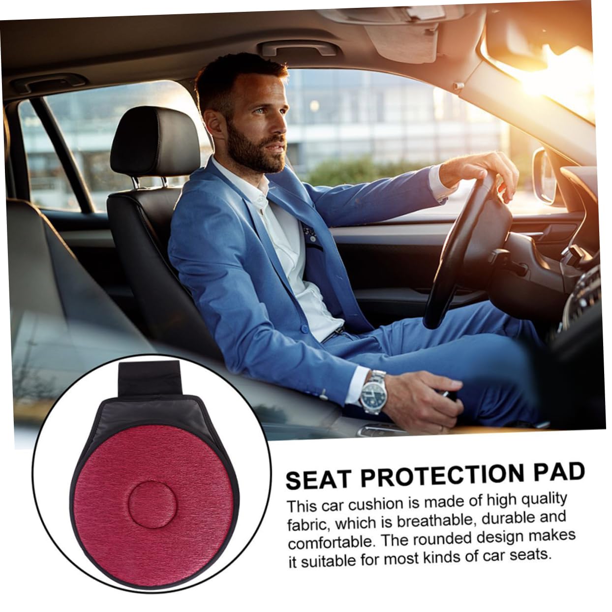 Coussin Pivotant en Tissu pour Siège Auto, Lot de 2, 360°