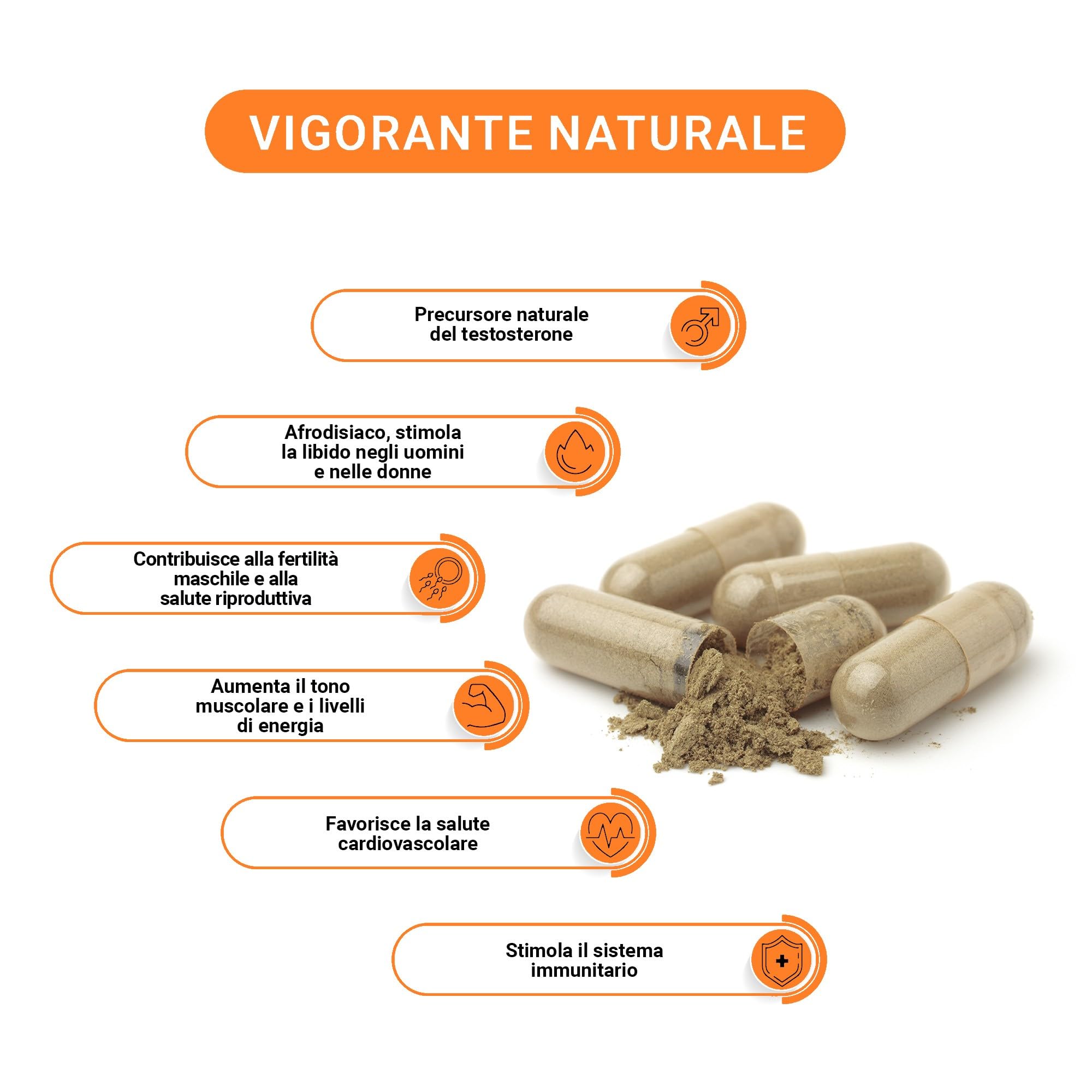 Tribulus terrestris * 470 mg / 180 capsule * Titolato al 85% di saponine * Tono corporeo e muscolare + Energia