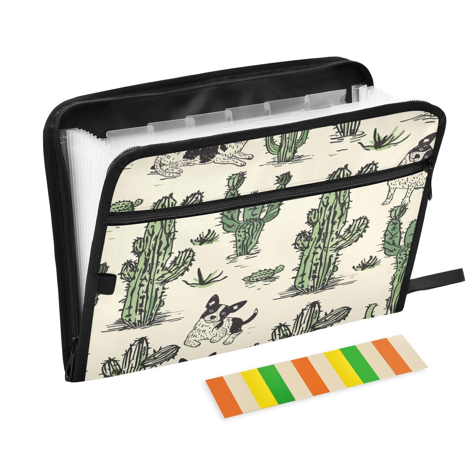 ALAZA Vintage Dog Paw Expanding File Folder - 13 Pockets, Zipper Closure, Holds A4/Letter Paper - View #9