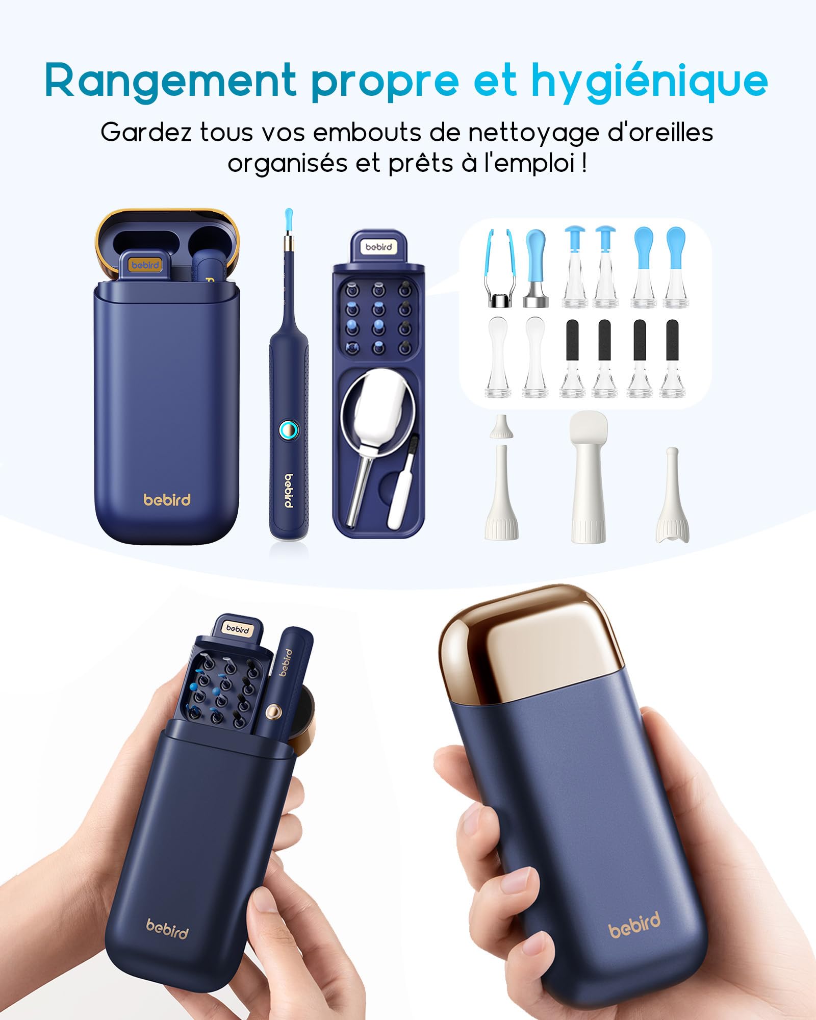 Nettoyeur Oreille Camera 1920P HD Flexible Otoscope avec Pince, Cure Nettoyant Oreille, Outil de Nettoyage d'oreille
