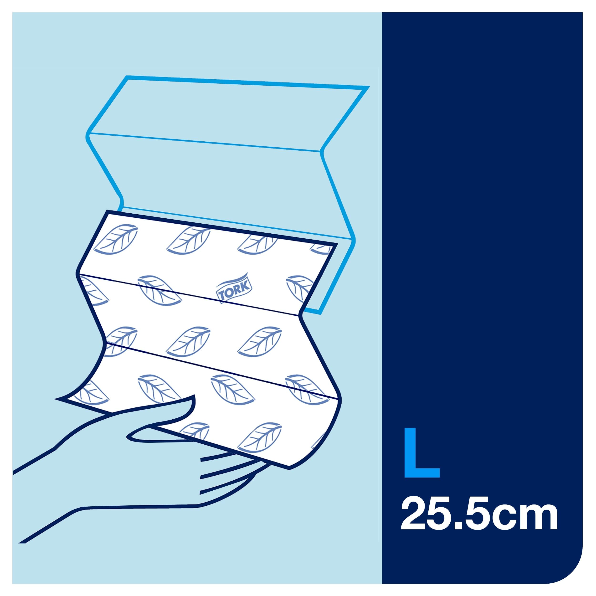 Tork Express Toalla de Mano Entreplegada Suave Blanco H2, Advanced, Toallas de papel plegadas para dispensador, Absorbente, Suave, 2 capas, 21 x 180 servicios, 120398