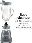 Mixeur Hamilton Beach Power Elite pour smoothies, écrasement de glace et purée, 700 Watts, récipient en verre de 40 oz, 12 fonctions, système Wave~Action, gris ardoise, 58153J | Récipient en verre de 40 oz | 12 fonctions incluant purée, écrasement de glace | 700 Watts | Gris | 58153J