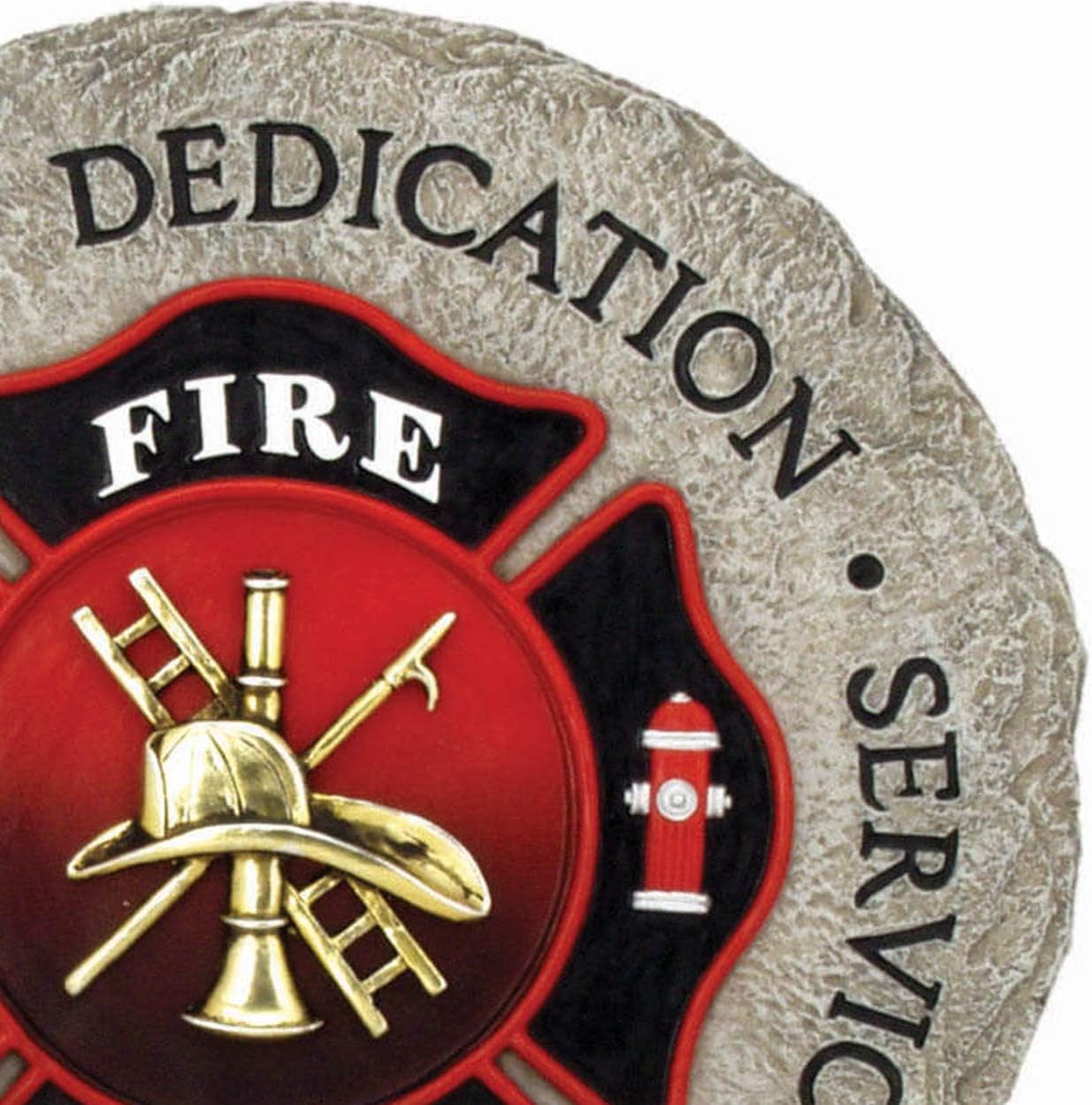 Spoontiques Firefighter Stepping Stone - Garden Décor - Decorative Stone for Patio Home Lawn and Yard