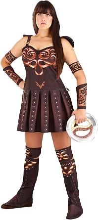 Xena Warrior Princess Costume for Women - Tank Dress, Arm Bands, Gauntlets, Boot Covers.