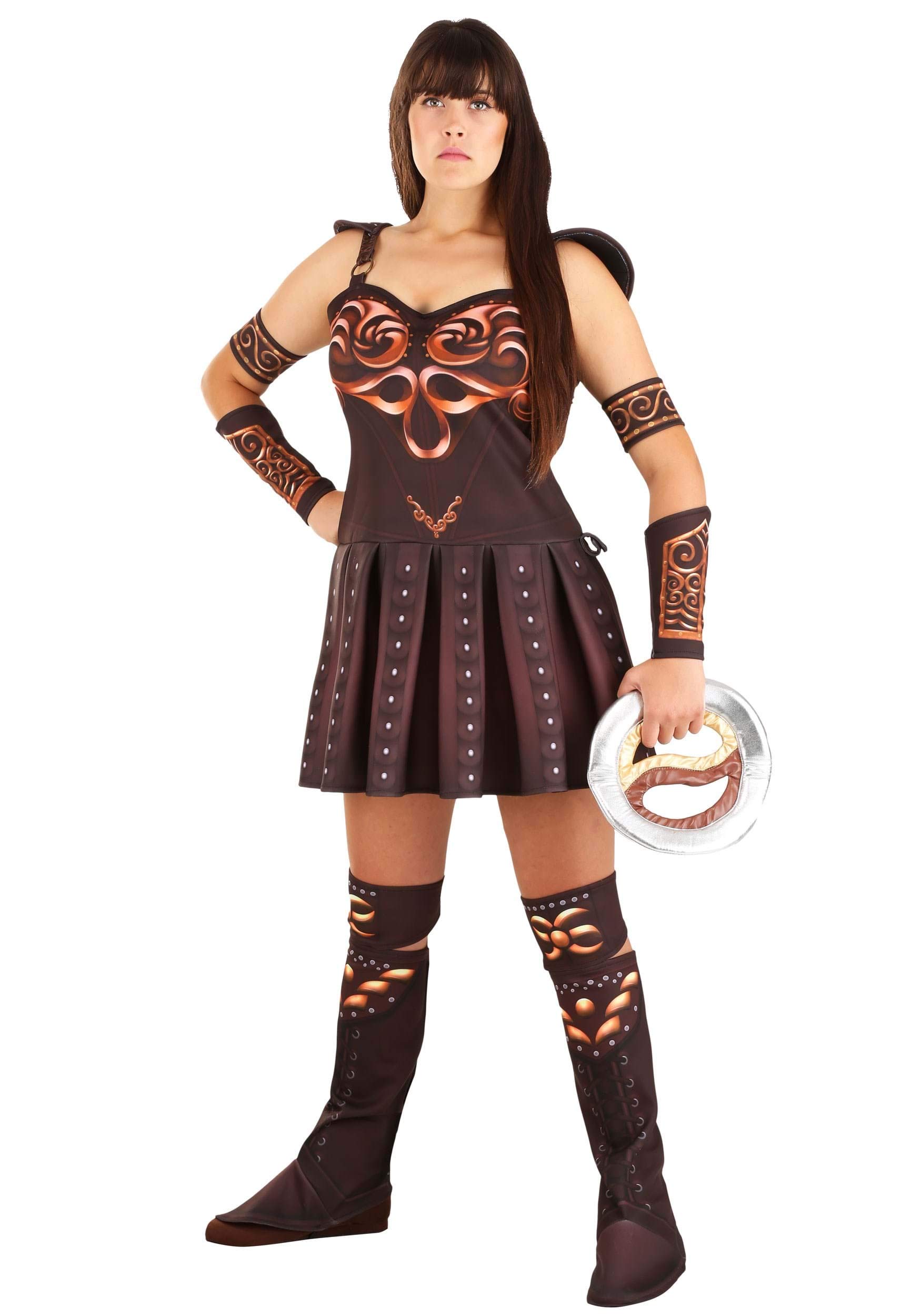 Plus Size Xena Warrior Princess Women's Fancy Dress Costume