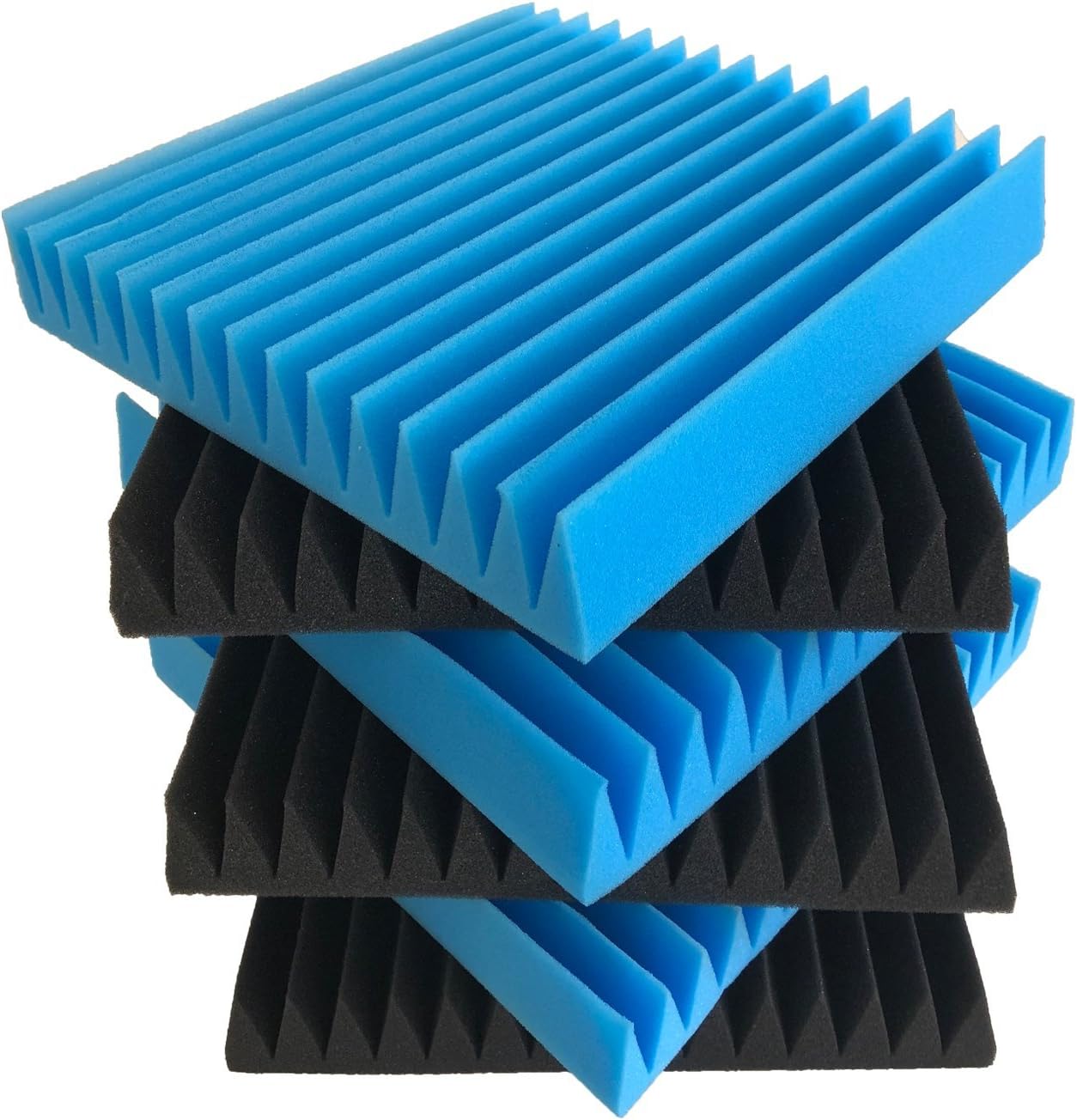 Beefoam Acoustic Panels (6-Pack) SoundProofing acoustic Foam 2x12x12 | Enhanced wedge padding for Noise Cancelling & Sound Absorbing | our sound proof foam panels best for Studio, playroom, vocal....