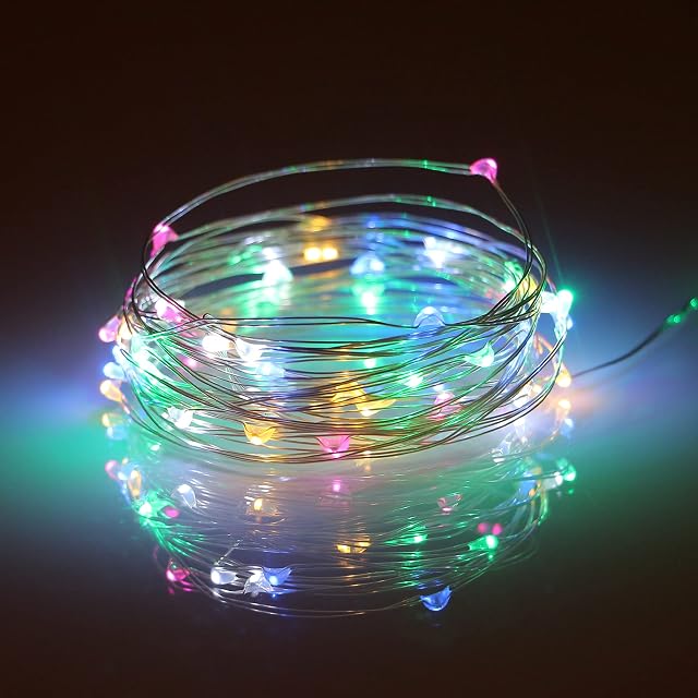 Metaku Fairy Lights Battery Operated 10Ft/3M 30 LED String Lights Twinkle Christmas Lights Indoor Decorative Mini Lights for Home Bedroom Garden Wedding Party Festival Decorations (RGB, 1 Pack)