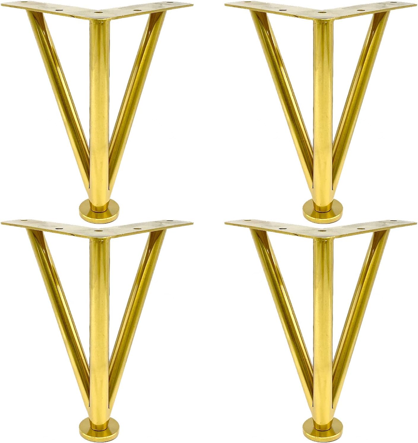 4 Pcs Table Legs Metal,Furniture Legs Adjustable,DIY Modern Hairpin Furniture Feet,Black/Gold/Silver,Sofa Bed Cupboard Coffee Table Replacement Legs,Waterproof/Rust Proof,Gold-60cm/23.6in