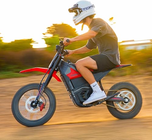 Miniatura 8 de IN10 Moto eléctrica todo terreno, velocidad máxima de 40 MPH, rango máximo de 53 millas Bicicleta eléctrica Rojo