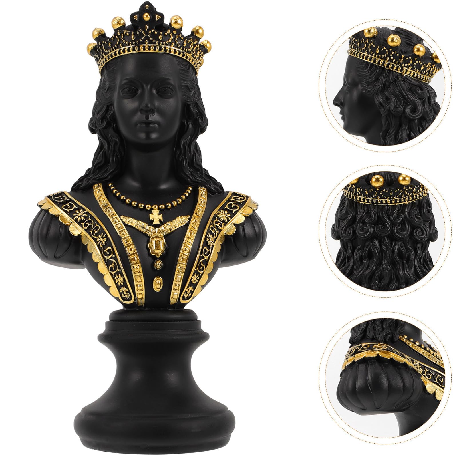 PRETYZOOM Scultura da Tavolo Scacchi in Resina Nera Decorazione Elegante per Ufficio e Casa Busto Regina Chic per Arredamento Stiloso e Originale