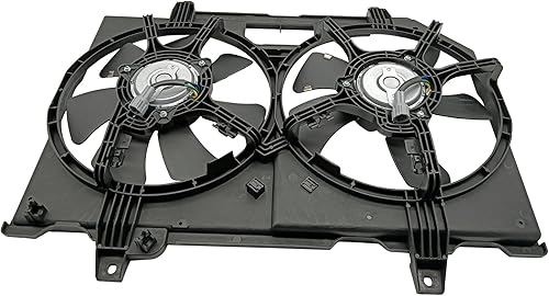 Miniatura 4 de PartsFlow Ventilador de refrigeración de doble radiador con conjunto de cubierta para Nissan X-Trail 2004 2005 2006 2007 2008 2009 2010 2011 2012
