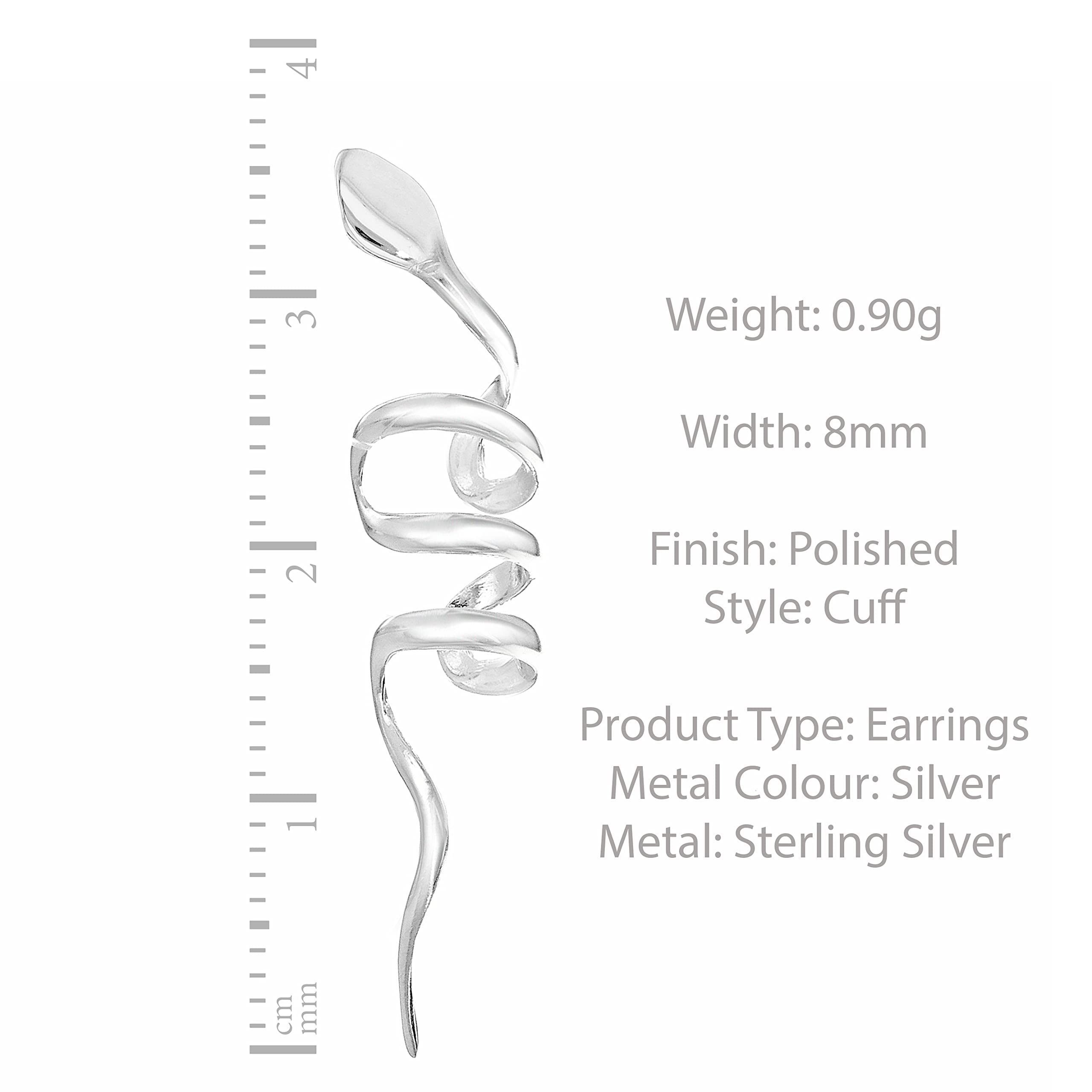 Tuscany Silver Damen-Ohrklemme Sterling Wire Snake Ear Cuff 925 Silber-8.50.0239