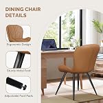 Dining Chairs Set of 4,Modern Fabric Dining Chairs Featuring Ergonomic Backrests, Thickly Padded Cushions, and Sturdy Metal Legs, Suitable for Kitchen, Living Room, and Bedroom,Brown