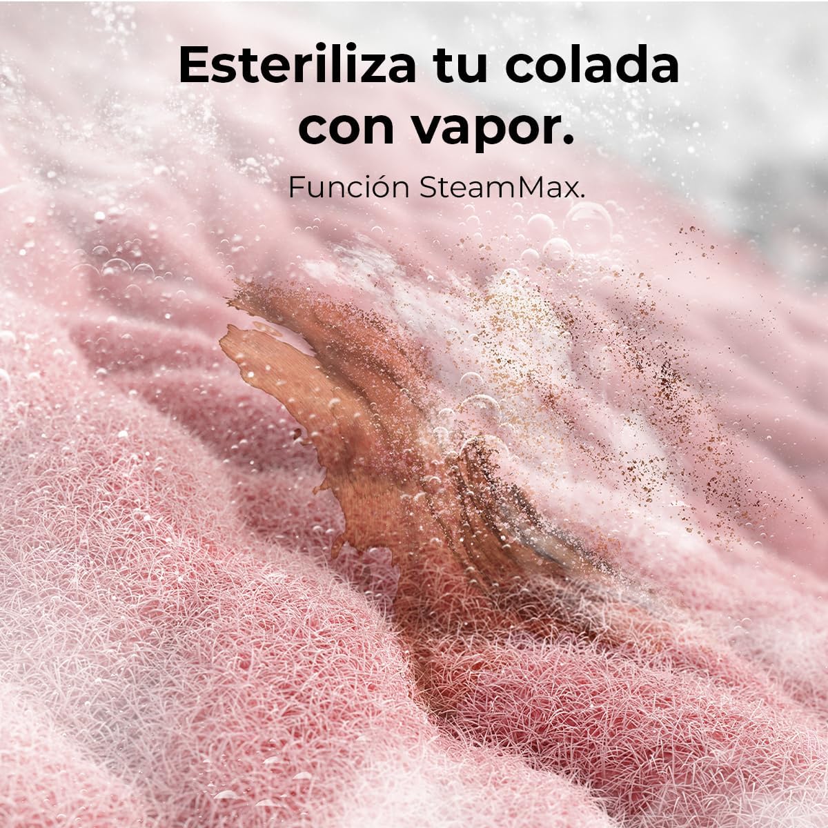 Steam Max function sterilizing laundry with steam