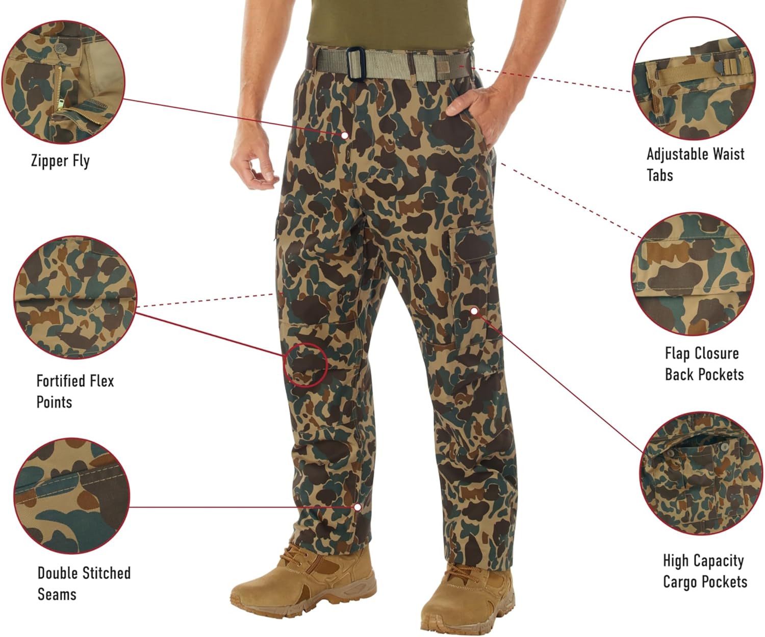 Rothco X Bear Archery Fred Bear Camo Tactical BDU Pants – Rugged & Heavy-Duty Cargo Pants - Image 3