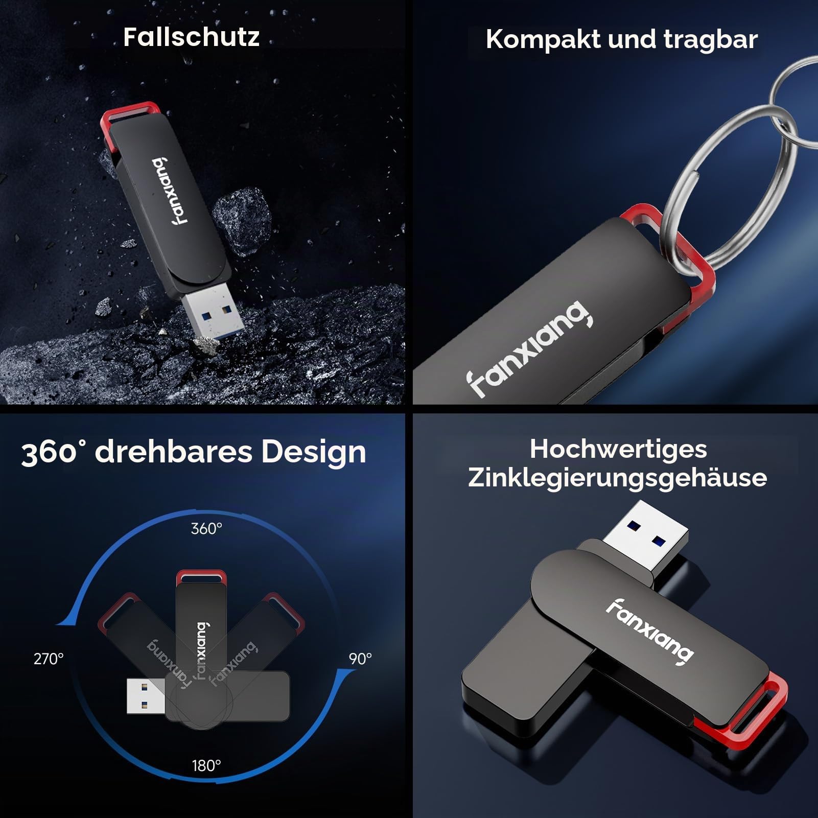 fanxiang USB Stick 3.0 256GB X2 Bis zu 200MB/s, USB 3.2 für Smart-TV, Desktop, Laptops, Car Audio, Drucker, Kopierer und Smart-Lautspreche(F309 256GBx2)