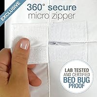 Vista 3 de Funda para colchón con cierre SafeRest, probada en laboratorios a prueba de chinches, de ácaros del polvo e impermeable, transpirable, silenciosa