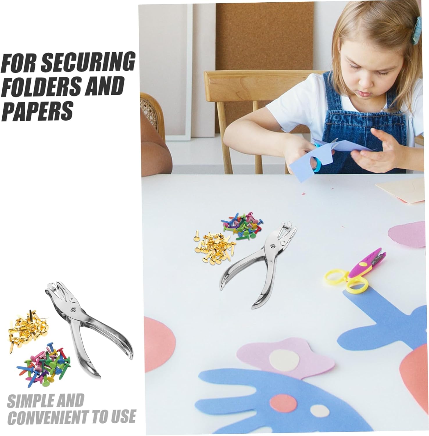 NUOBESTY 1set Colorful Brads for Scrapbooking and Paper Crafts Mini Metal Fasteners for Projects School and Office Use and Fade-Resistant Craft Supplies