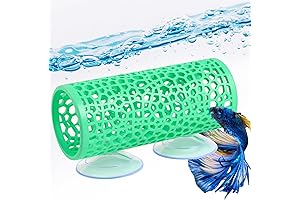 Small Betta Fish Hideout Green Cave Tube, Betta Tunnel, Betta House