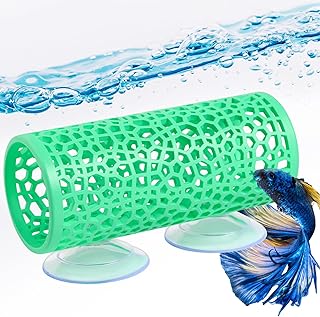 Betta Tunnel,Betta Fish Hideout,Small Hole Hollow Betta Tube,Safe Betta Fish Toys for Small Fish Shrimp Guppy,Aquarium Cave Betta Hammock House Fish Tank Decorations Accessories