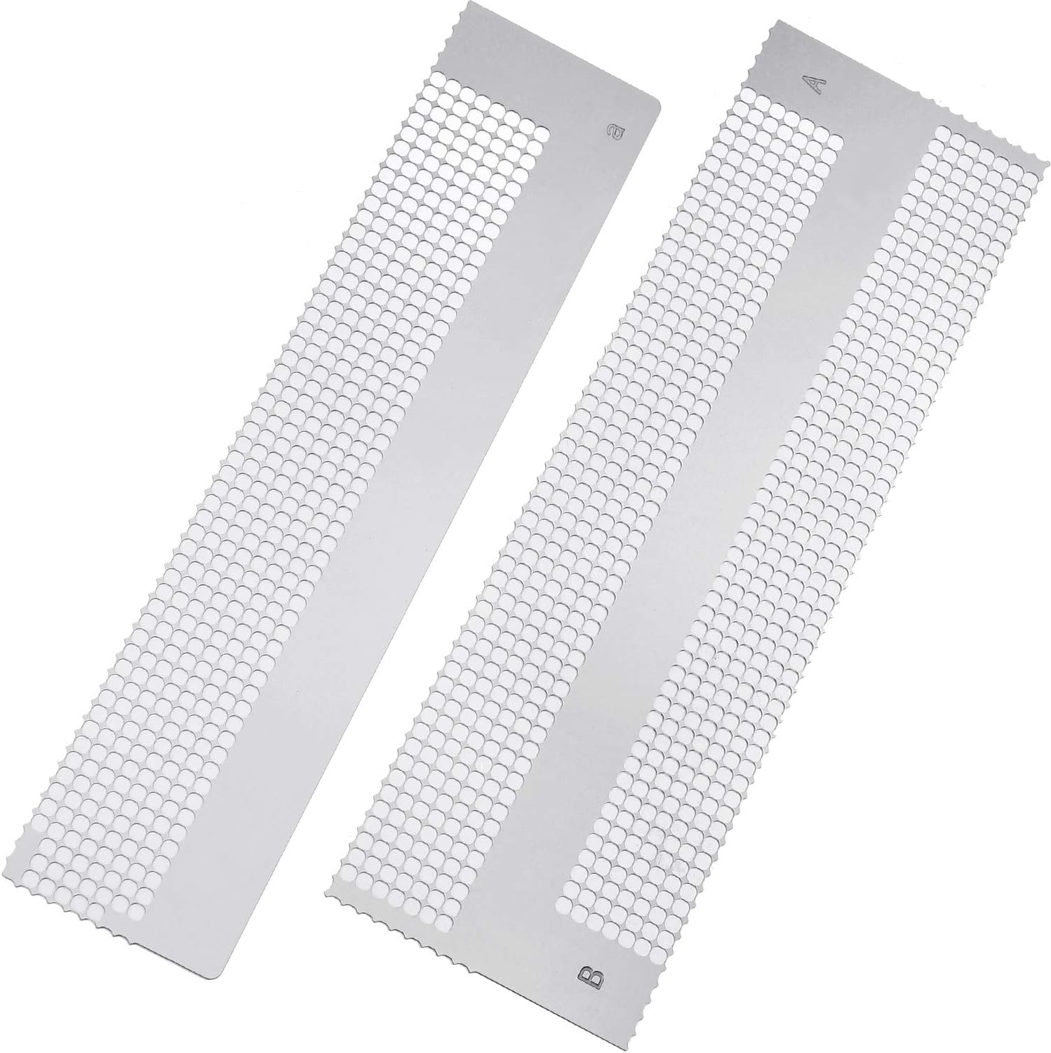 2 Pieces Diamond Painting Tool Stainless Steel Ruler Diamond Drawing Tool Diamond Embroidery Mesh Ruler with 756 Blank Grids and 440 Blank Grids for 5D DIY Diamond Painting
