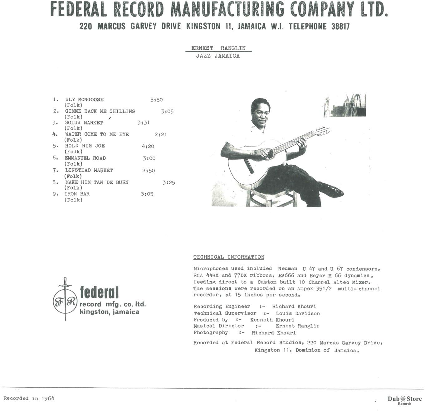 ERNEST RANGLIN - Jazz Jamaica - Disque CD
