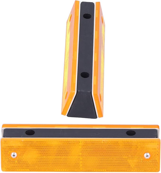 Tnfeeon 2Pcs Reflective Road Studs doble amarillo rectangular miniatura 8