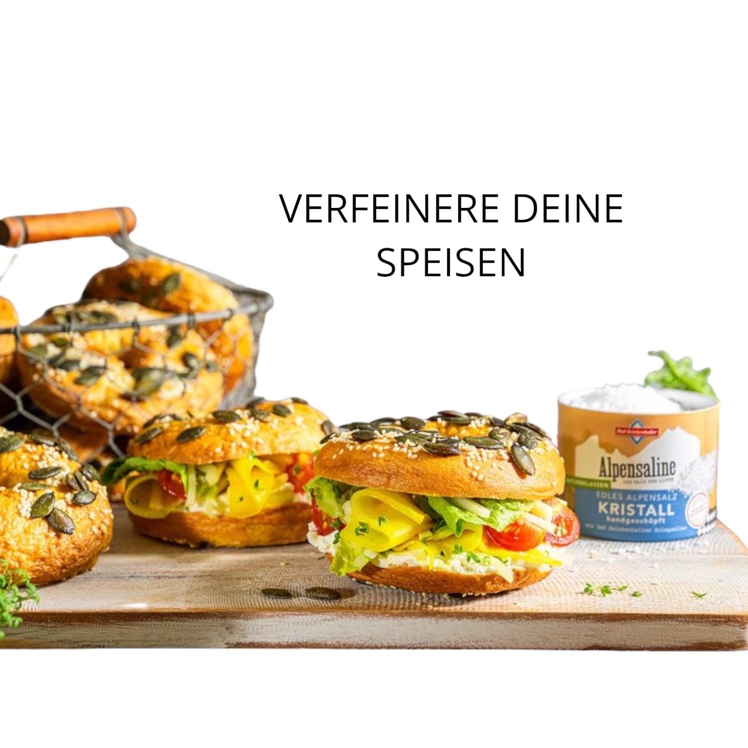 Bad Reichenhaller Alpensaline Edles Alpensalz Kristall 4x100g | Premium Salzkristalle handgeschöpft Naturbelassen Manufakturprodukt | handarbeit Natursole