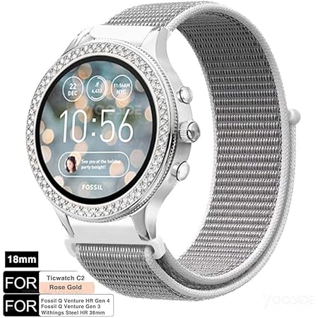 Amazon Yooside スマートウォッチ バンド ベルト For Ticwatch C2 Rose Gold Fossil Q Venture Hr Gen4 Fossil Q Venture Gen3 Withings Steel Hr 36mm 交換バンド ベルト ブレスレットバンド ナイロン製 オシャレ 女性 ホワイト スマートウォッチアクセサリ 通販