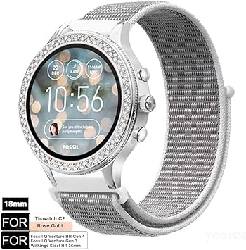 Amazon Yooside スマートウォッチ バンド ベルト For Ticwatch C2 Rose Gold Fossil Q Venture Hr Gen4 Fossil Q Venture Gen3 Withings Steel Hr 36mm 交換バンド ベルト ブレスレットバンド ナイロン製 オシャレ 女性 ホワイト スマートウォッチアクセサリ 通販