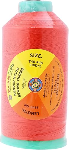 Miniatura 31 de Mandala Crafts Hilos de coser resistentes de nailon consolidado, hilo para tejer jeans de cuero, hilos de tapicería marina al aire libre, Beige