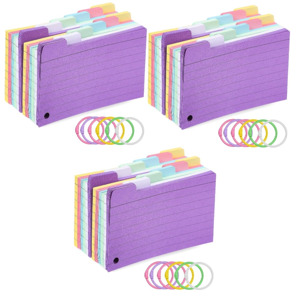 Operitacx 900blätter Linierten Karteikarten Mit Ringen Praktische Flashcards Für Notizen Und Lernen Vorgefertigte Für Einfache Organisation Farbcodierte Und Kategorisierte Tabs Für