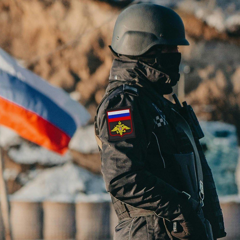 2 szt./zestaw flaga rosyjska haftowana naszywka aplikacja dwugłowy orzeł haftowana odznaka morale opaska wojskowa łatka