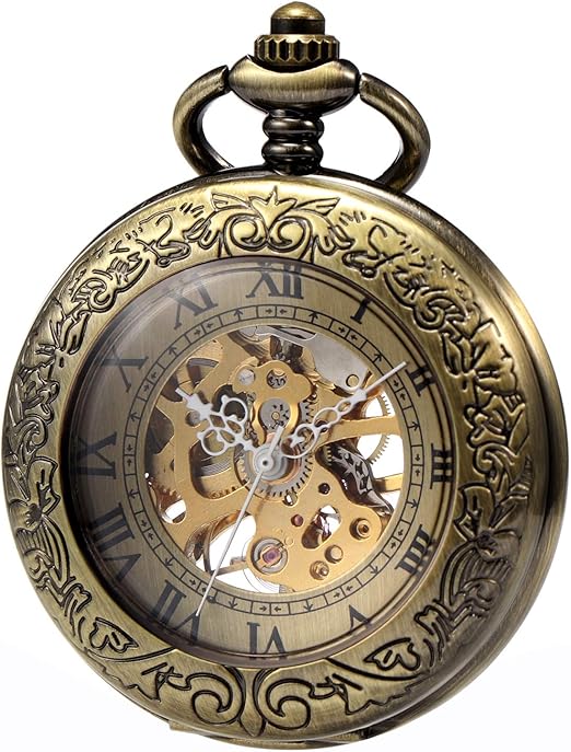 copper skeleton watch