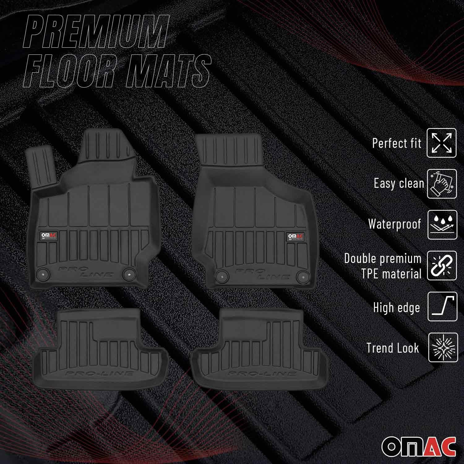 Tappetini Auto In TPE Per Audi TT MK2 (8J) Dal 2006 Al 2014, OMAC Premium 3D, Neri, Antiscivolo E Facili Da Pulire
