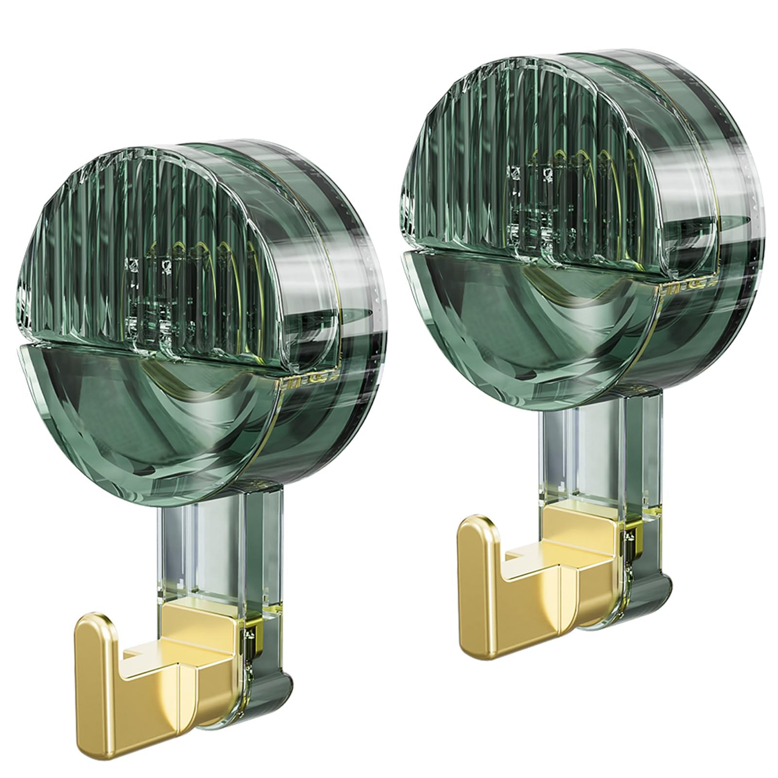 Ostazt Suction Cup Hooks, Vacuum Bathroom Suction Cup Hooks for Shower Removable Reusable Heavy Duty Suction Hooks for Window, Glass, Door, Kitchen or Living Room (Pack of 2 -Green)