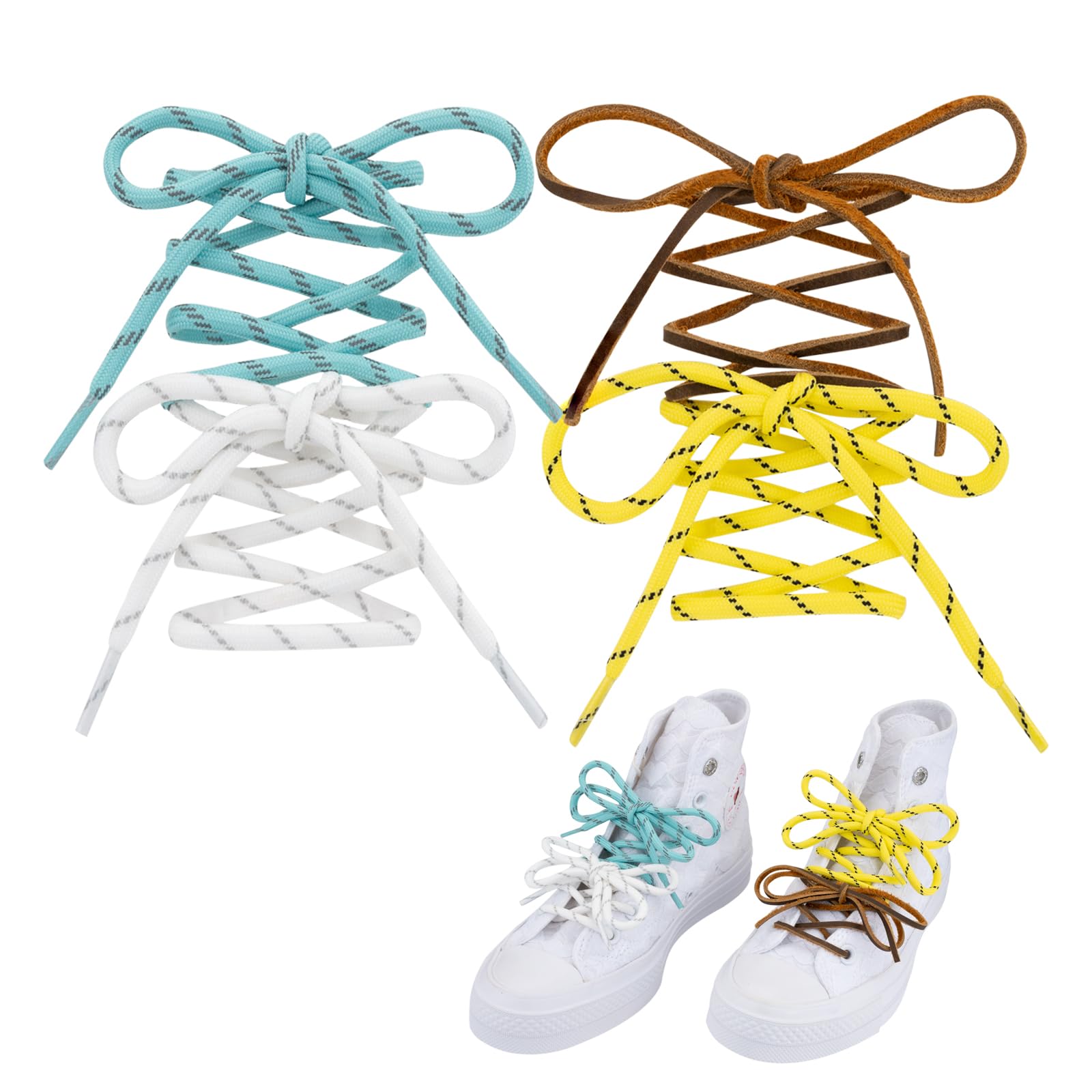 Lilybekind Colored Shoe Laces Multi Style Replacement Shoelaces for Boots Sneakers Cool Design Shoe Strings