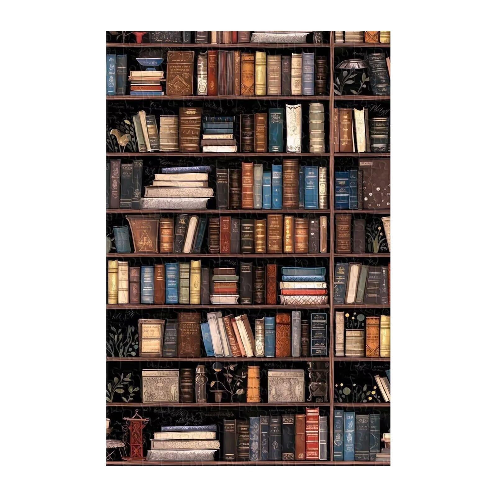 Puzzle 1500 elementów dla dorosłych, regał na książki, 87 x 57 cm, trudna gra edukacyjna, prezent dla mężczyzn i kobiet, 1500 elementów, puzzle dla dorosłych