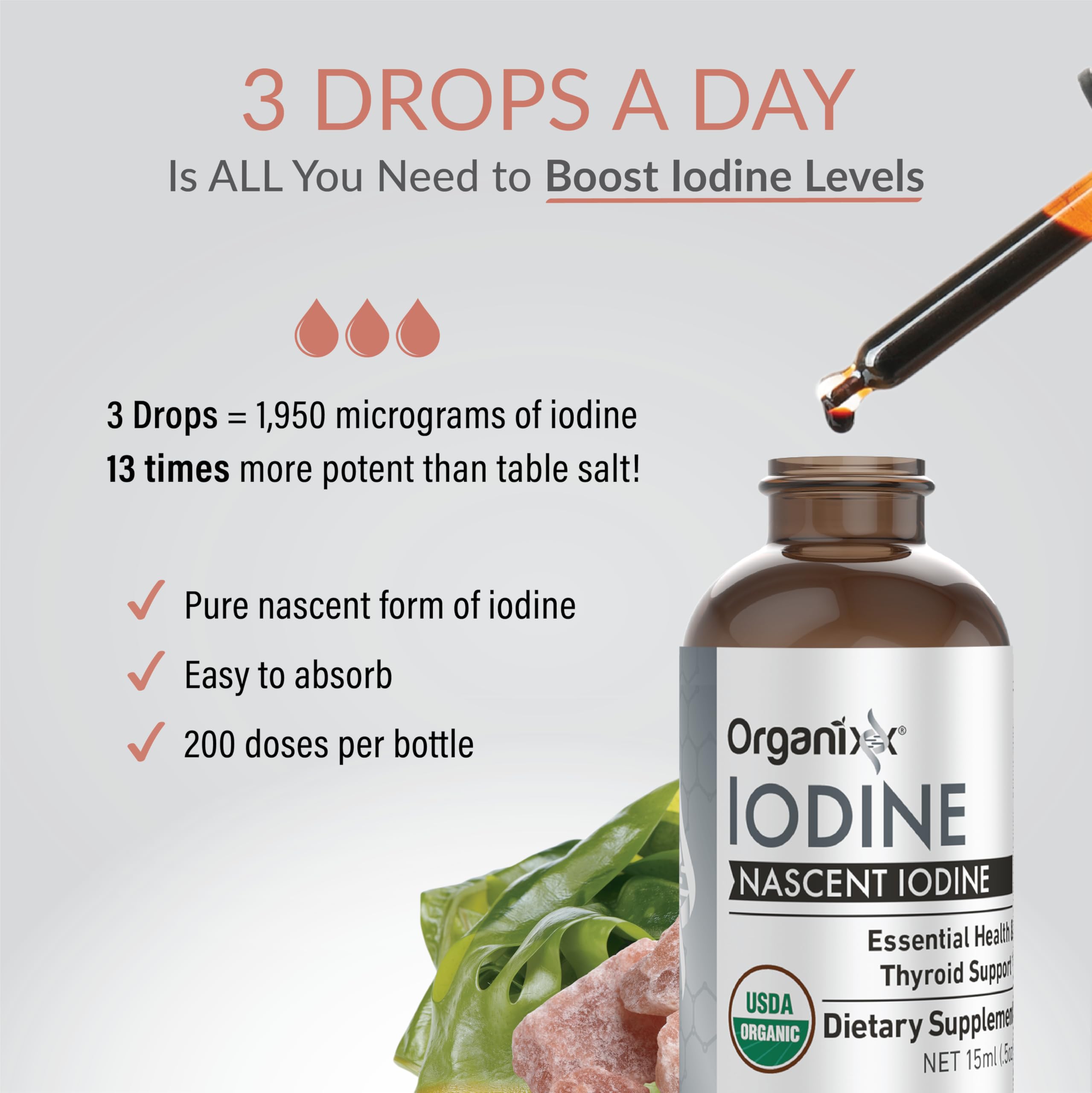 Organixx Organic Nascent Iodine Liquid Drops, Vegan, 60 Servings — Amazon image 7
