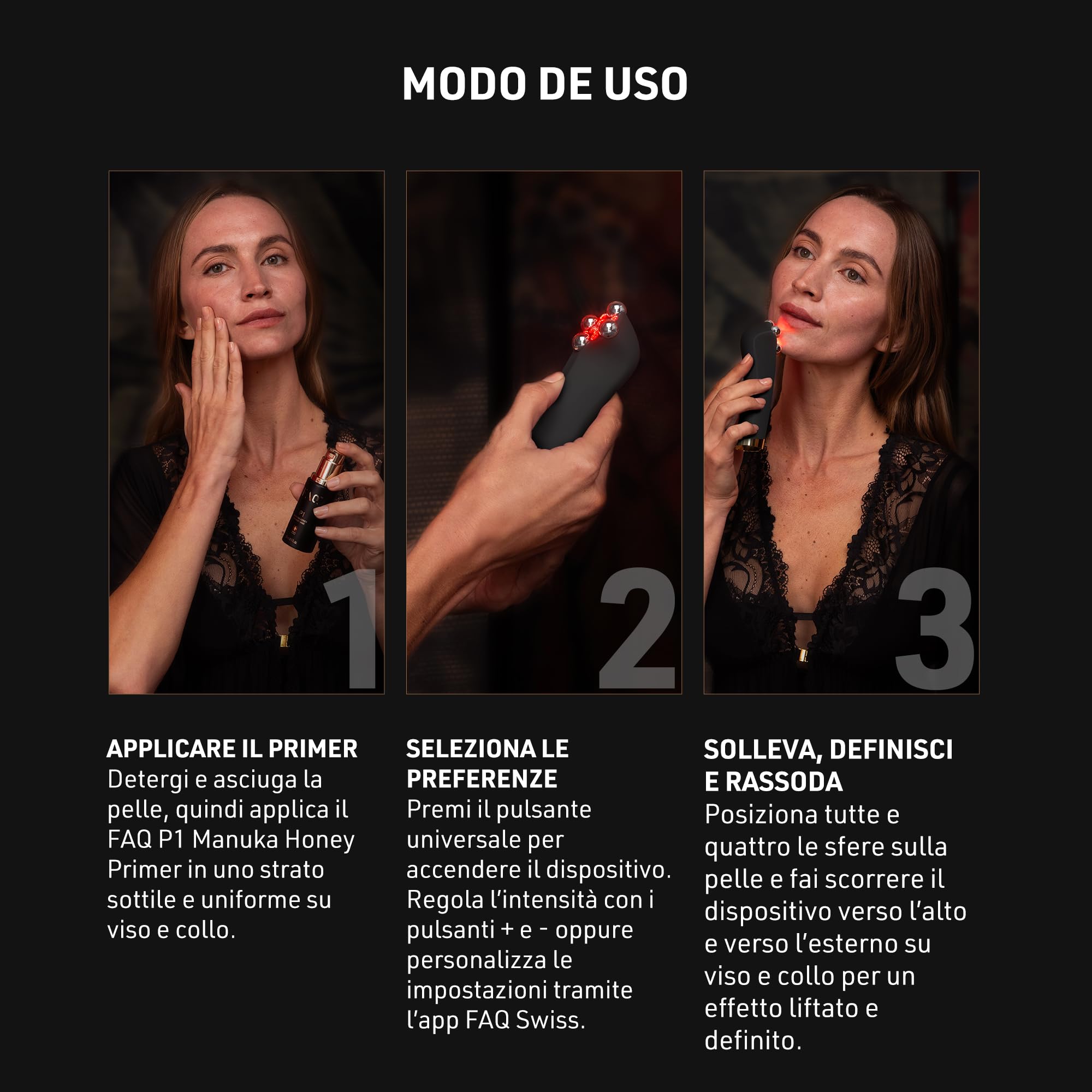 FAQ Sculpt & Glow Set - Dispositivo FAQ 402 A Microcorrente + Siero P1 | Dispositivo A Microcorrente, Massaggiatore Viso, Lifting, Drenaggio Linfatico, LED, Siero, Tonificazione, Luminosità